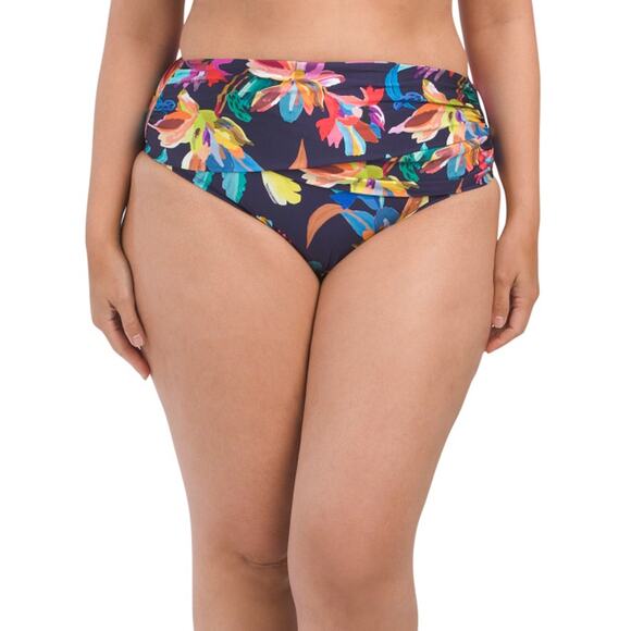 Becca Reversible Side Tie Sz 22W Floral Bikini Bottom - Picture 2 of 6